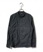 STONE ISLANDストーンアイランド）の古着「ナイロンブレンドバンドカラーシャツ」｜ブラック