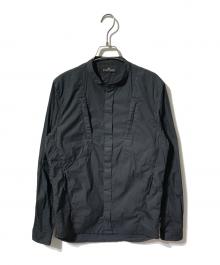 STONE ISLAND（ストーンアイランド）の古着「ナイロンブレンドバンドカラーシャツ」｜ブラック