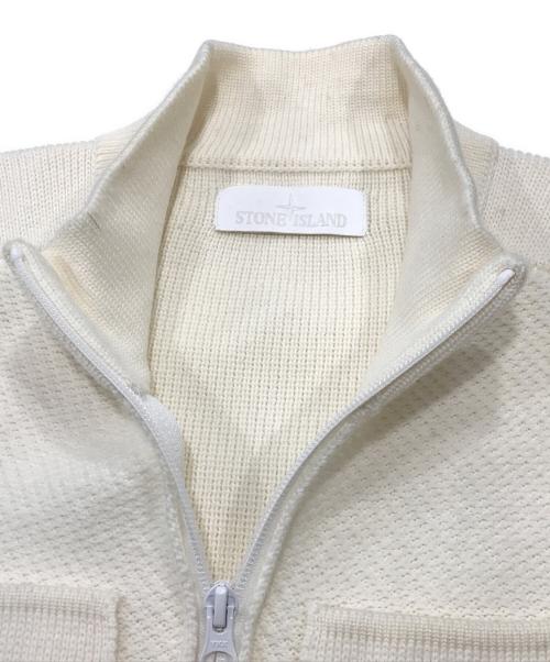 STONE ISLAND（ストーンアイランド）STONE ISLAND (ストーンアイランド) ダブルジップニットジャケット ホワイト サイズ:Sの古着・服飾アイテム