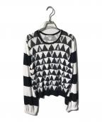 MaxMaraマックスマーラ）の古着「総柄ニット」｜ホワイト×ブラック