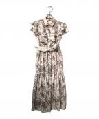 MISTREASSミストレアス）の古着「ベルト付き花柄ワンピース」｜ピンク