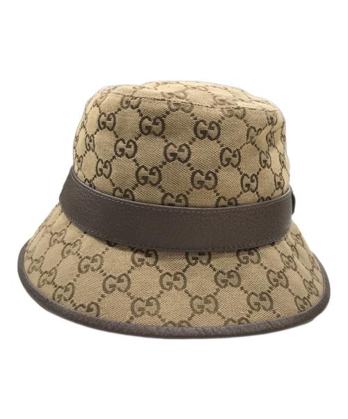 GUCCI（グッチ）GUCCI (グッチ) GGキャンバス フェドラハット ベージュ サイズ:Lの古着・服飾アイテム