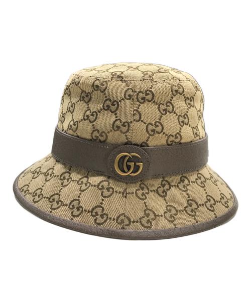 GUCCI（グッチ）GUCCI (グッチ) GGキャンバス フェドラハット ベージュ サイズ:Lの古着・服飾アイテム