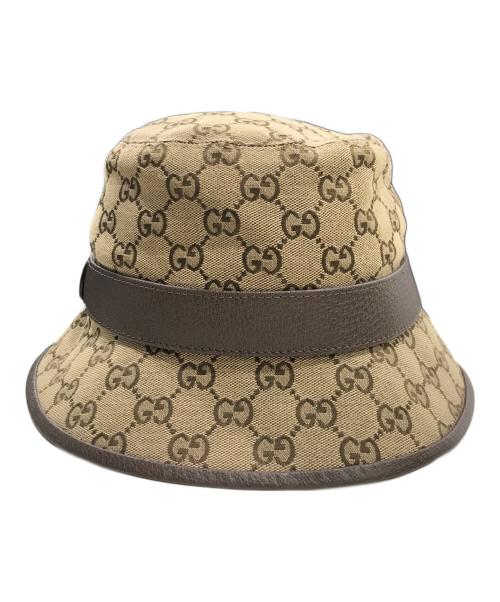 GUCCI（グッチ）GUCCI (グッチ) GGキャンバス フェドラハット ベージュ サイズ:Lの古着・服飾アイテム