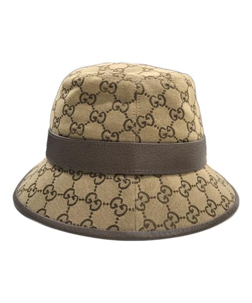 GUCCI（グッチ）GUCCI (グッチ) GGキャンバス フェドラハット ベージュ サイズ:Lの古着・服飾アイテム