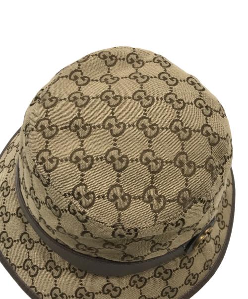 GUCCI（グッチ）GUCCI (グッチ) GGキャンバス フェドラハット ベージュ サイズ:Lの古着・服飾アイテム