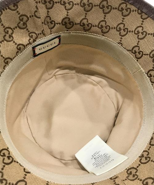 GUCCI（グッチ）GUCCI (グッチ) GGキャンバス フェドラハット ベージュ サイズ:Lの古着・服飾アイテム