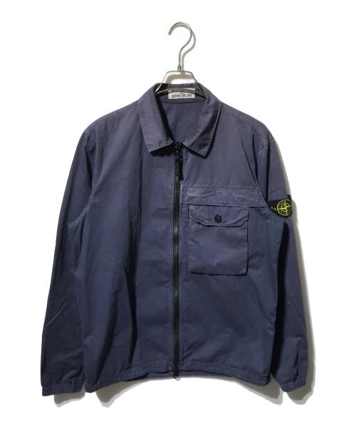 STONE ISLAND（ストーンアイランド）STONE ISLAND (ストーンアイランド) garment-dyed zip-up jacket/ダブルジップジャケット ネイビー サイズ:Lの古着・服飾アイテム