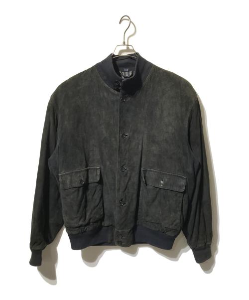 Burberry's（バーバリー）Burberry's (バーバリー) スウェードスタンドカラージャケット/ボンバージャケット ダークグリーン サイズ:不明の古着・服飾アイテム