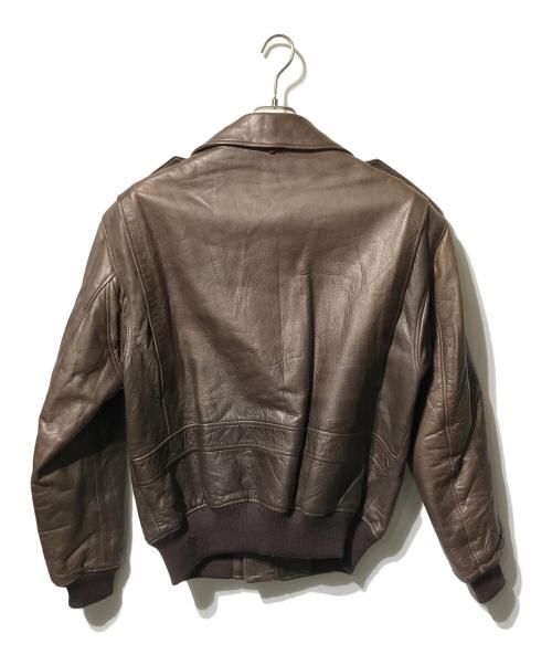 Abercrombie & Fitch（アバクロンビー アンド フィッチ）Abercrombie & Fitch (アバクロンビー アンド フィッチ) A-2型フライトジャケット/レザージャケット ブラウン サイズ:Lの古着・服飾アイテム