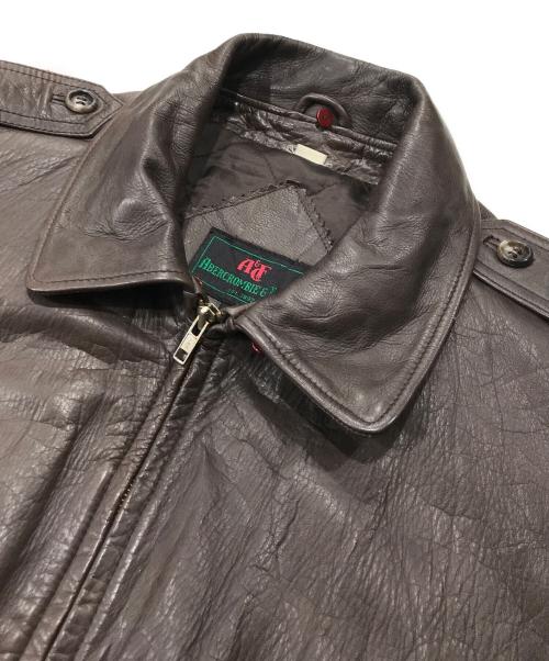 Abercrombie & Fitch（アバクロンビー アンド フィッチ）Abercrombie & Fitch (アバクロンビー アンド フィッチ) A-2型フライトジャケット/レザージャケット ブラウン サイズ:Lの古着・服飾アイテム