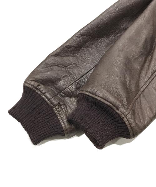 Abercrombie & Fitch（アバクロンビー アンド フィッチ）Abercrombie & Fitch (アバクロンビー アンド フィッチ) A-2型フライトジャケット/レザージャケット ブラウン サイズ:Lの古着・服飾アイテム