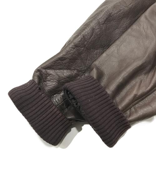 Abercrombie & Fitch（アバクロンビー アンド フィッチ）Abercrombie & Fitch (アバクロンビー アンド フィッチ) A-2型フライトジャケット/レザージャケット ブラウン サイズ:Lの古着・服飾アイテム