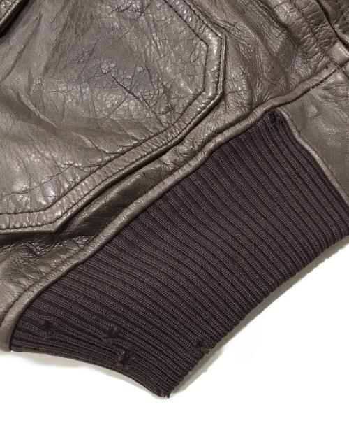 Abercrombie & Fitch（アバクロンビー アンド フィッチ）Abercrombie & Fitch (アバクロンビー アンド フィッチ) A-2型フライトジャケット/レザージャケット ブラウン サイズ:Lの古着・服飾アイテム