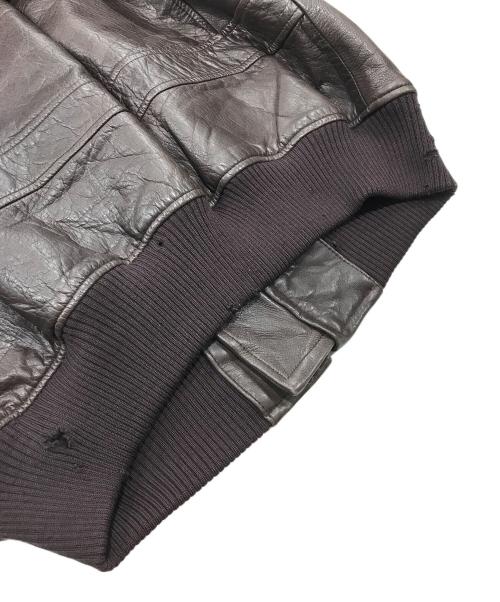 Abercrombie & Fitch（アバクロンビー アンド フィッチ）Abercrombie & Fitch (アバクロンビー アンド フィッチ) A-2型フライトジャケット/レザージャケット ブラウン サイズ:Lの古着・服飾アイテム