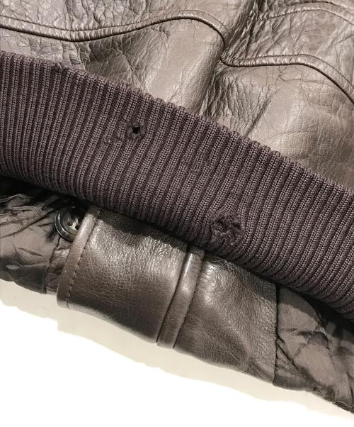 Abercrombie & Fitch（アバクロンビー アンド フィッチ）Abercrombie & Fitch (アバクロンビー アンド フィッチ) A-2型フライトジャケット/レザージャケット ブラウン サイズ:Lの古着・服飾アイテム