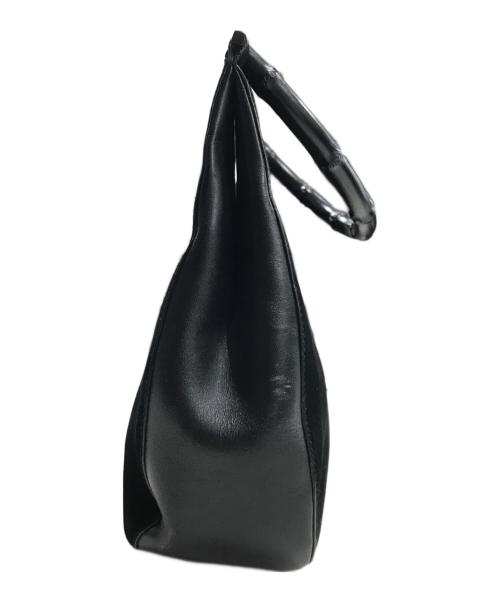 GUCCI（グッチ）GUCCI (グッチ) バンブーレザーワンショルダーバッグ ブラックの古着・服飾アイテム