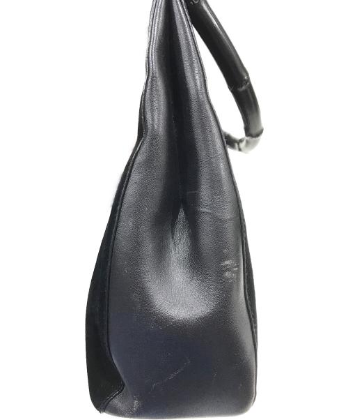 GUCCI（グッチ）GUCCI (グッチ) バンブーレザーワンショルダーバッグ ブラックの古着・服飾アイテム