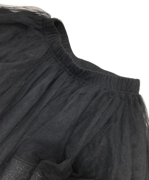 frene（フラーネ）frene (フラーネ) ランダムフリルティアードボリュームスカート/ロングスカート ブラック サイズ:Freeの古着・服飾アイテム