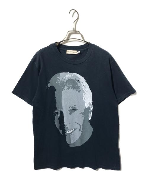 EMPORIO ARMANI（エンポリオ アルマーニ）EMPORIO ARMANI (エンポリオ アルマーニ) 本人プリントTシャツ/半袖カットソー ブラック サイズ:XLの古着・服飾アイテム