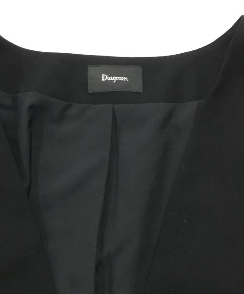 Diagram GRACE CONTINENTAL（ダイアグラム グレースコンチネンタル）Diagram GRACE CONTINENTAL (ダイアグラム グレースコンチネンタル) レイヤードスリーブJK/短丈ジャケット ブラック サイズ:36の古着・服飾アイテム