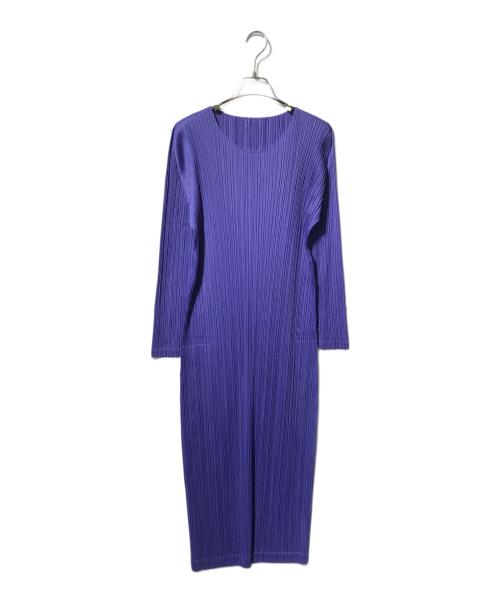 PLEATS PLEASE（プリーツプリーズ）PLEATS PLEASE (プリーツプリーズ) プリーツワンピース パープル サイズ:3の古着・服飾アイテム
