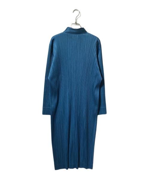 PLEATS PLEASE（プリーツプリーズ）PLEATS PLEASE (プリーツプリーズ) プリーツシャツワンピース ブルー サイズ:4の古着・服飾アイテム