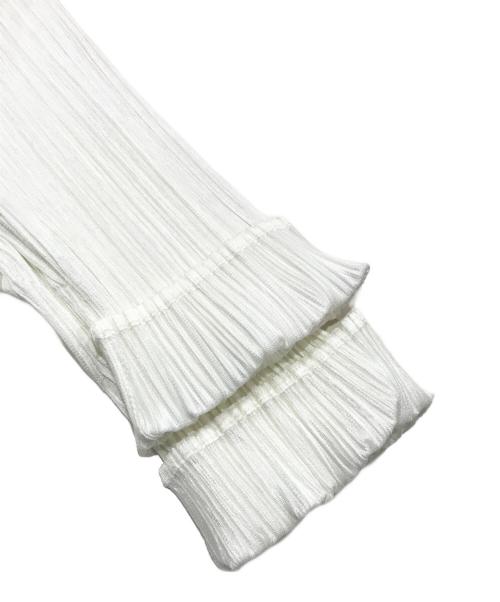 PLEATS PLEASE（プリーツプリーズ）PLEATS PLEASE (プリーツプリーズ) プリーツカーディガン ホワイト サイズ:3の古着・服飾アイテム