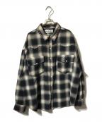 WINTERLANDウィンターランド）の古着「STUDS WESTERN SHIRT/チェックシャツ」｜ブラック×グレー