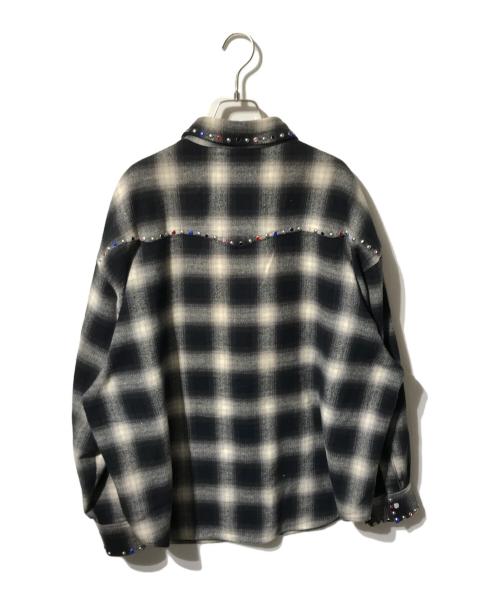 WINTERLAND（ウィンターランド）WINTERLAND (ウィンターランド) STUDS WESTERN SHIRT/チェックシャツ ブラック×グレー サイズ:Ｆの古着・服飾アイテム