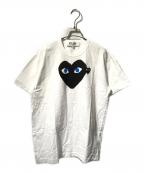 PLAY COMME des GARCONSプレイコムデギャルソン）の古着「ハートプリントTシャツ/半袖Ｔシャツ」｜ホワイト
