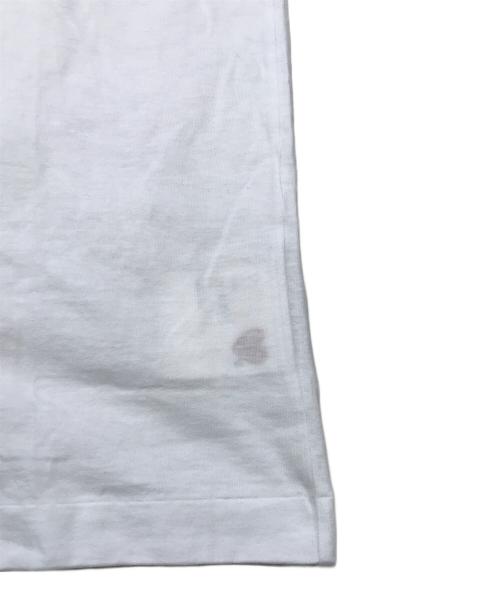 PLAY COMME des GARCONS（プレイコムデギャルソン）PLAY COMME des GARCONS (プレイコムデギャルソン) スタッズ ハート ロゴTシャツ/オーバーサイズＴシャツ/クールネックＴシャツ/ハートプリントＴシャツ ホワイト サイズ:ＸＬの古着・服飾アイテム