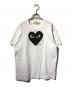 PLAY COMME des GARCONS（プレイコムデギャルソン）の古着「スタッズ ハート ロゴTシャツ/オーバーサイズＴシャツ/クールネックＴシャツ/ハートプリントＴシャツ」｜ホワイト