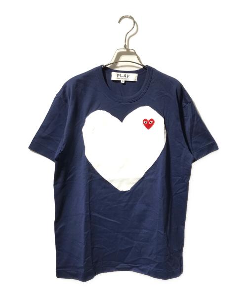PLAY COMME des GARCONS（プレイコムデギャルソン）PLAY COMME des GARCONS (プレイコムデギャルソン) Printed Heart White T-Shir/半袖Tシャツ ネイビー×ホワイト サイズ:XLの古着・服飾アイテム