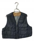 45Rフォーティファイブ・アール）の古着「モンプチデニムの908フィッシャーマンベスト/デニムベスト」｜インディゴ