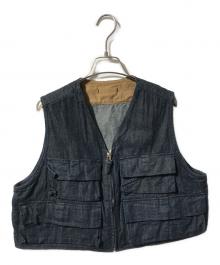 45R（フォーティファイブ・アール）の古着「モンプチデニムの908フィッシャーマンベスト/デニムベスト」｜インディゴ
