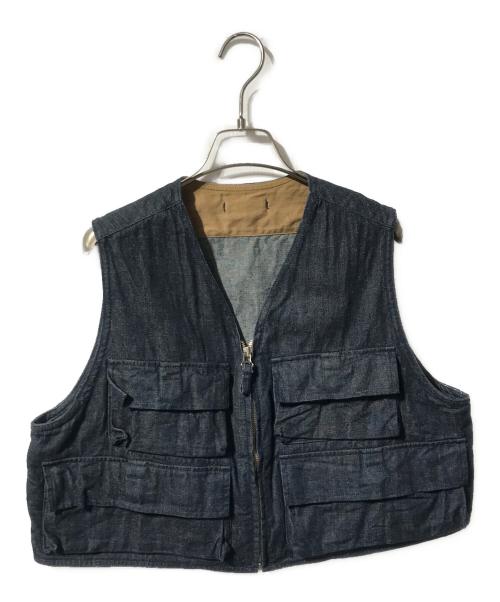 45R（フォーティファイブ・アール）45R (フォーティファイブ・アール) モンプチデニムの908フィッシャーマンベスト/デニムベスト インディゴ サイズ:2の古着・服飾アイテム