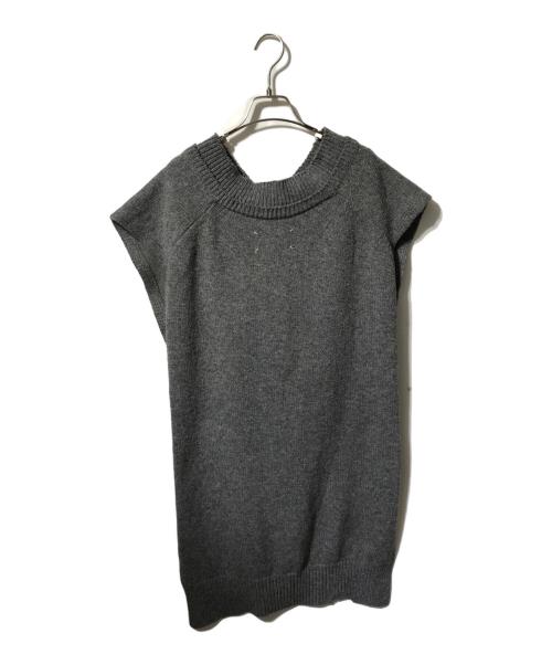 Maison Margiela 4 14（メゾンマルジェラ）Maison Margiela 4 14 (メゾンマルジェラ) リネンミックスVネックベスト/レイヤードネックベスト グレー サイズ:Ｌの古着・服飾アイテム