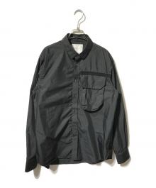 sacai（サカイ）の古着「コットンウェザーシャツ/ポケットシャツ」｜ブラック