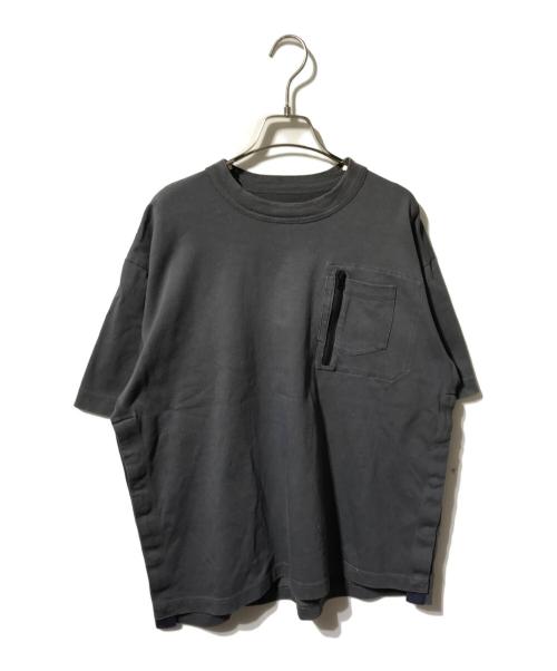 sacai（サカイ）sacai (サカイ) コットンジャージTシャツ/ポケットシャツ グレー サイズ:3の古着・服飾アイテム