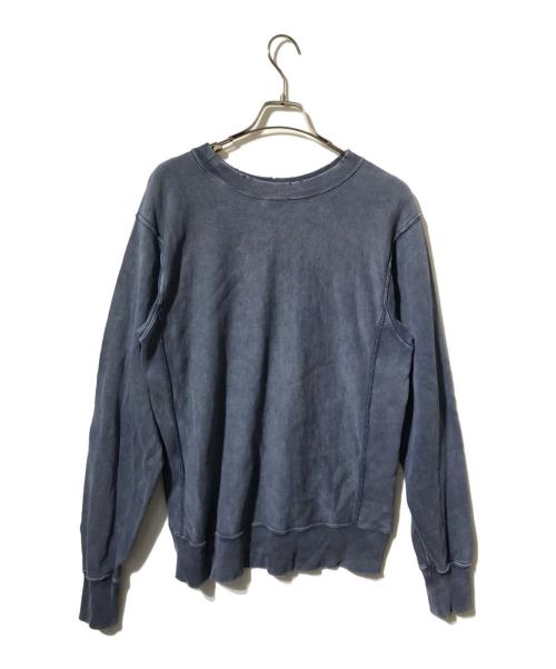 Champion（チャンピオン）Champion (チャンピオン) フェードリバースウィーブスウェット/ダメージ加工クルーネックスウェット ネイビー サイズ:Mの古着・服飾アイテム