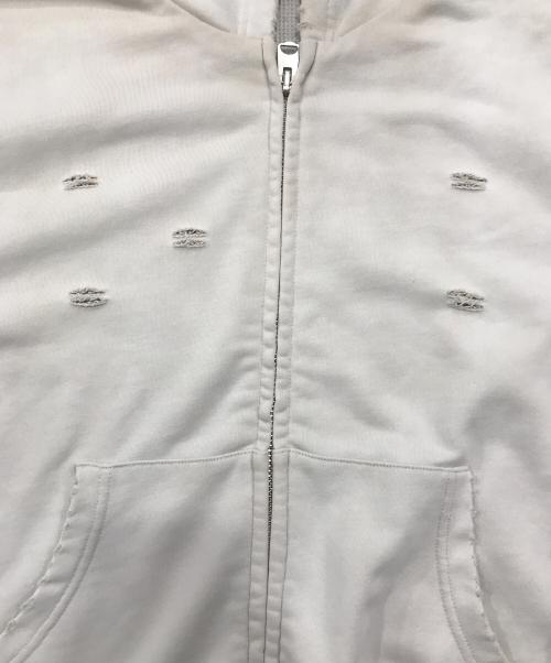 DANKE SCHON（ダンケ シェーン）DANKE SCHON (ダンケ シェーン) SULFUR SWEAT THERMAL ZIP HOODIE/ダメージ加工パーカー グレー サイズ:Mの古着・服飾アイテム