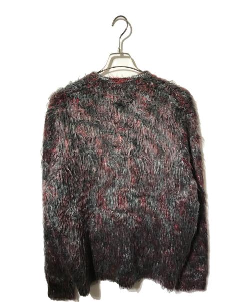 LAD MUSICIAN（ラッドミュージシャン）LAD MUSICIAN (ラッドミュージシャン) ミックスシャギーカ-ディガン/アクリルカーディガン レッド×ブラック サイズ:44の古着・服飾アイテム