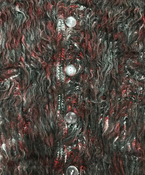 LAD MUSICIAN（ラッドミュージシャン）LAD MUSICIAN (ラッドミュージシャン) ミックスシャギーカ-ディガン/アクリルカーディガン レッド×ブラック サイズ:44の古着・服飾アイテム