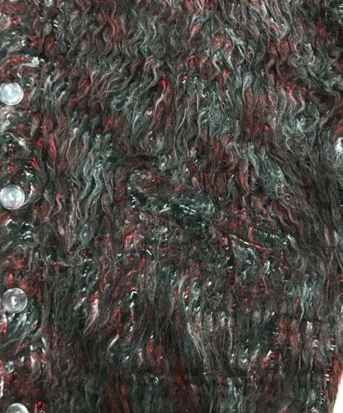 LAD MUSICIAN（ラッドミュージシャン）LAD MUSICIAN (ラッドミュージシャン) ミックスシャギーカ-ディガン/アクリルカーディガン レッド×ブラック サイズ:44の古着・服飾アイテム