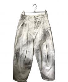 SHINYA KOZUKA（シンヤコズカ）の古着「ウォッシュドハイバギーパンツ/バギーパンツ」｜ホワイト×ブラック