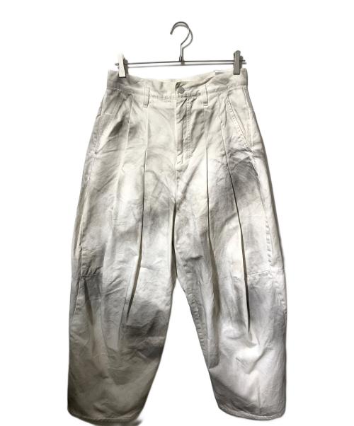 SHINYA KOZUKA（シンヤコズカ）SHINYA KOZUKA (シンヤコズカ) ウォッシュドハイバギーパンツ/バギーパンツ ホワイト×ブラック サイズ:Mの古着・服飾アイテム