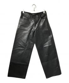 LAD MUSICIAN（ラッドミュージシャン）の古着「コーティングストレートデニムパンツ」｜ブラック
