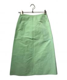 DRAWER（ドゥロワー）の古着「グログランポケットフレアスカート/膝丈スカート」｜グリーン
