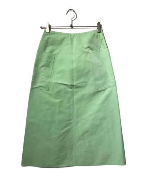 DRAWER（ドゥロワー）DRAWER (ドゥロワー) グログランポケットフレアスカート/膝丈スカート グリーン サイズ:36の古着・服飾アイテム